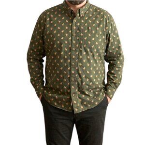 Duluth Trading Green Moscow Mule Cocktail Print Button Down Shirt Size 2XL